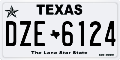 TX license plate DZE6124