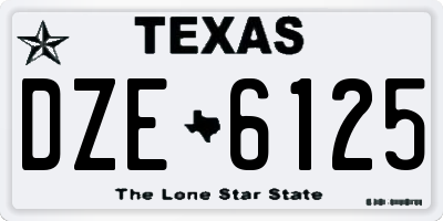 TX license plate DZE6125