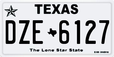 TX license plate DZE6127