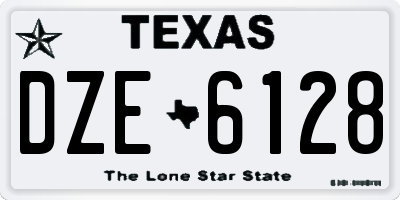 TX license plate DZE6128