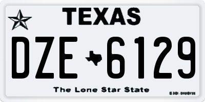 TX license plate DZE6129