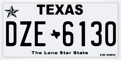 TX license plate DZE6130