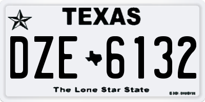 TX license plate DZE6132