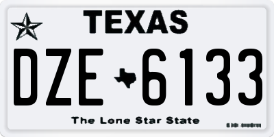 TX license plate DZE6133
