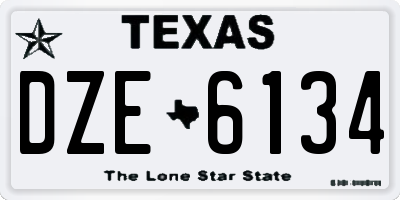 TX license plate DZE6134
