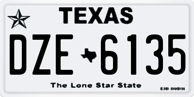 TX license plate DZE6135