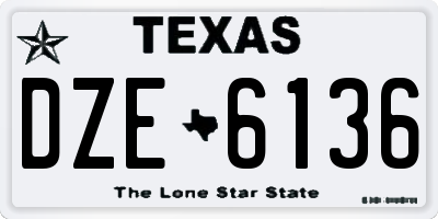 TX license plate DZE6136