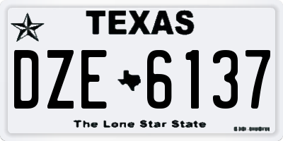 TX license plate DZE6137