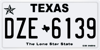 TX license plate DZE6139