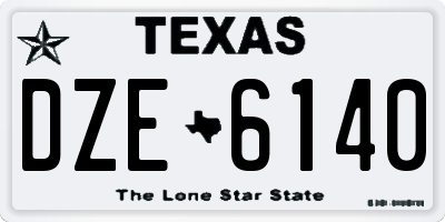 TX license plate DZE6140