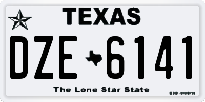 TX license plate DZE6141
