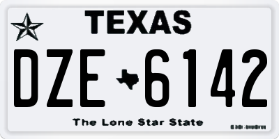 TX license plate DZE6142