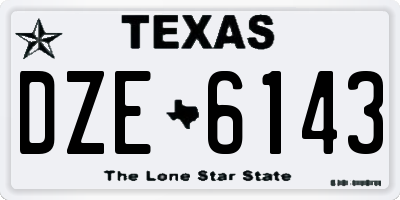 TX license plate DZE6143