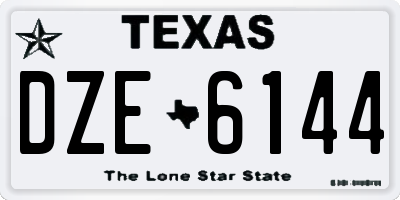 TX license plate DZE6144