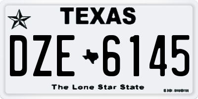 TX license plate DZE6145