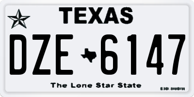 TX license plate DZE6147