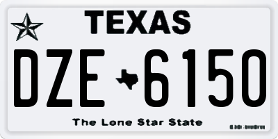 TX license plate DZE6150