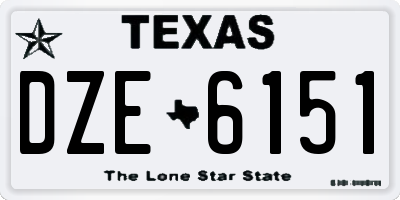 TX license plate DZE6151