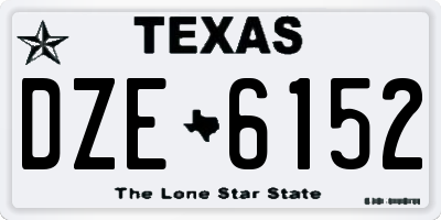 TX license plate DZE6152