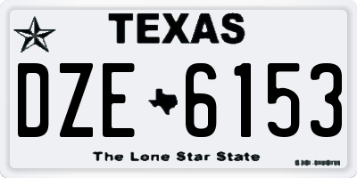 TX license plate DZE6153