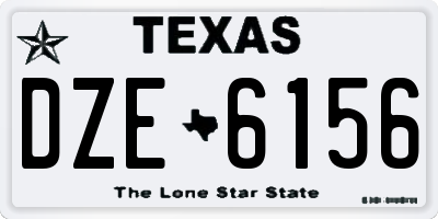 TX license plate DZE6156