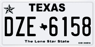 TX license plate DZE6158