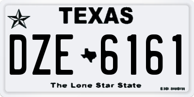 TX license plate DZE6161