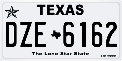 TX license plate DZE6162