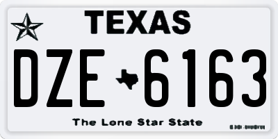 TX license plate DZE6163
