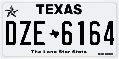 TX license plate DZE6164