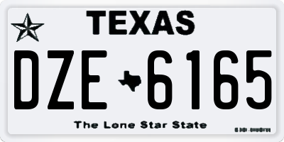 TX license plate DZE6165