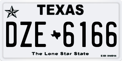TX license plate DZE6166