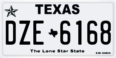 TX license plate DZE6168