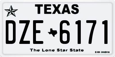 TX license plate DZE6171