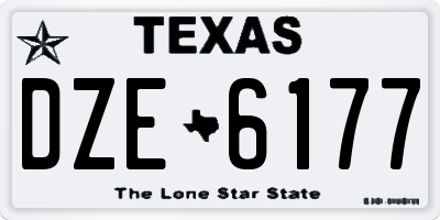 TX license plate DZE6177