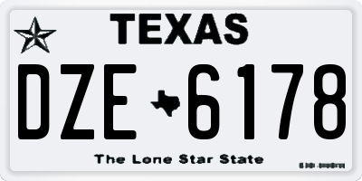 TX license plate DZE6178