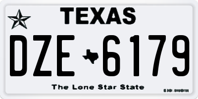 TX license plate DZE6179