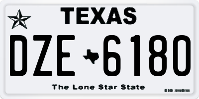 TX license plate DZE6180