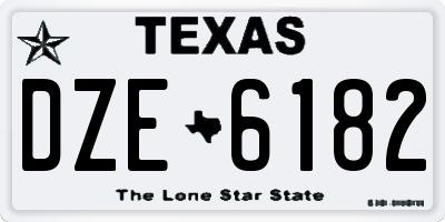 TX license plate DZE6182