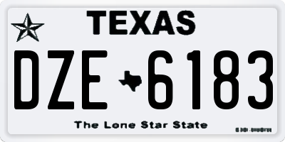TX license plate DZE6183