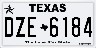 TX license plate DZE6184