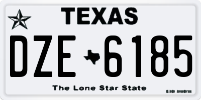 TX license plate DZE6185
