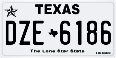 TX license plate DZE6186