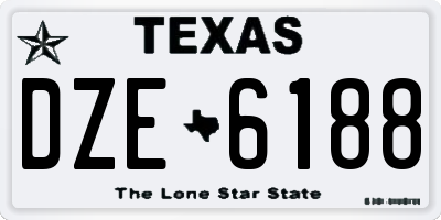 TX license plate DZE6188