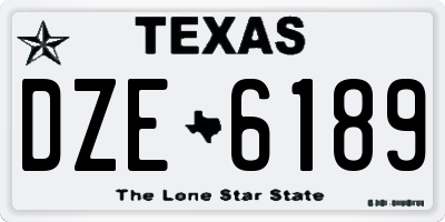 TX license plate DZE6189