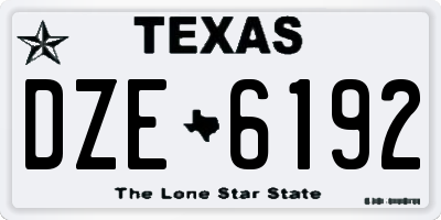 TX license plate DZE6192
