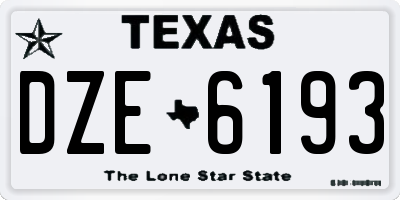 TX license plate DZE6193