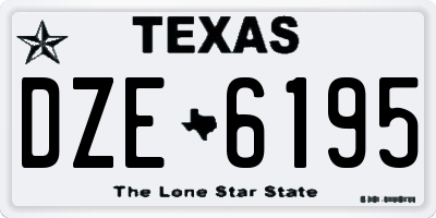 TX license plate DZE6195