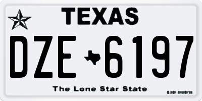 TX license plate DZE6197
