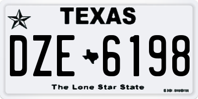 TX license plate DZE6198